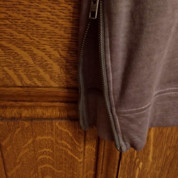 Athleta Small tall, plum sweatshirt dress, distressed, washed look at seams - Picture 5 of 8